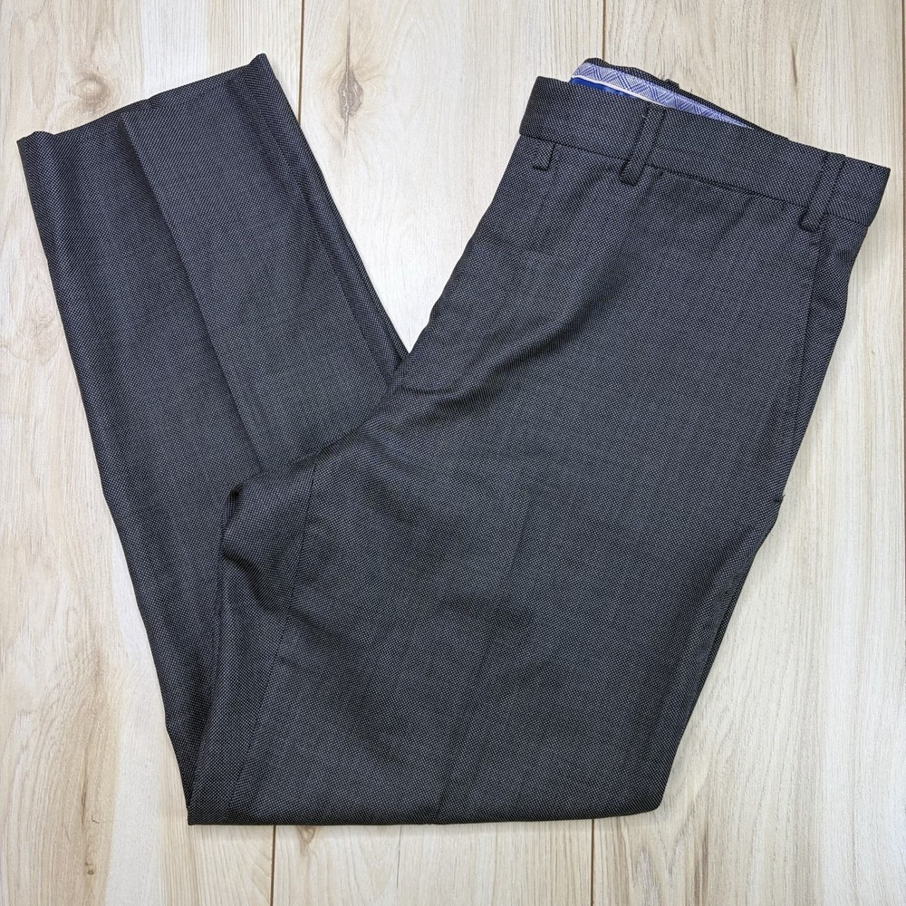 Castangia Super 130s Wool Birdseye Dress Pants Mens Size 56 (38x28 US) Gray